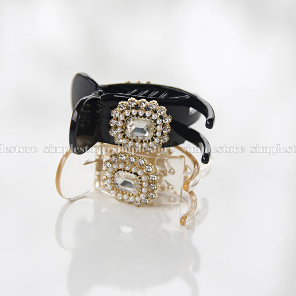 A196 - Càng cua Yumi haircaught with premium bright rhinestone