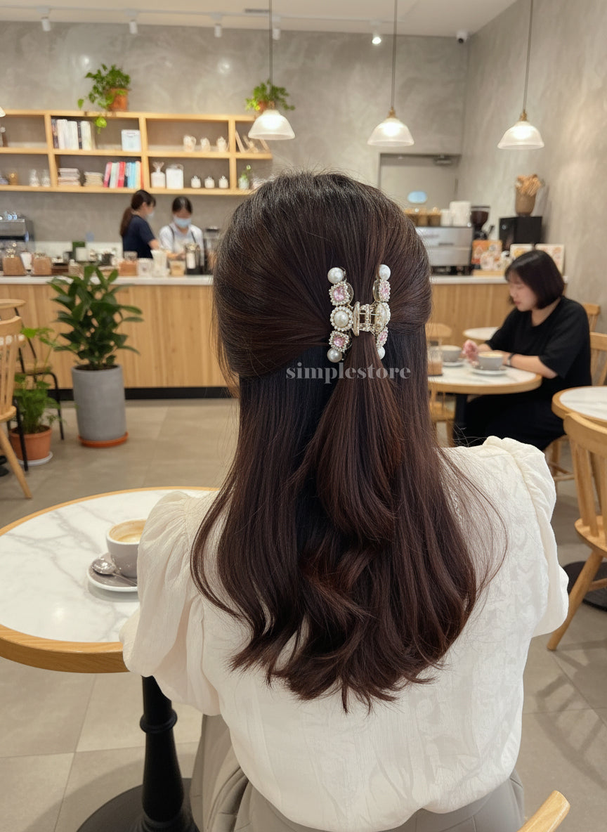 A224 - Cặp dọc Juhe crystal rhinestone butterfly Tongs pin