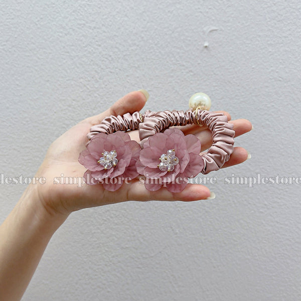 A252 - Dây buộc La Rose crystal scrunchies