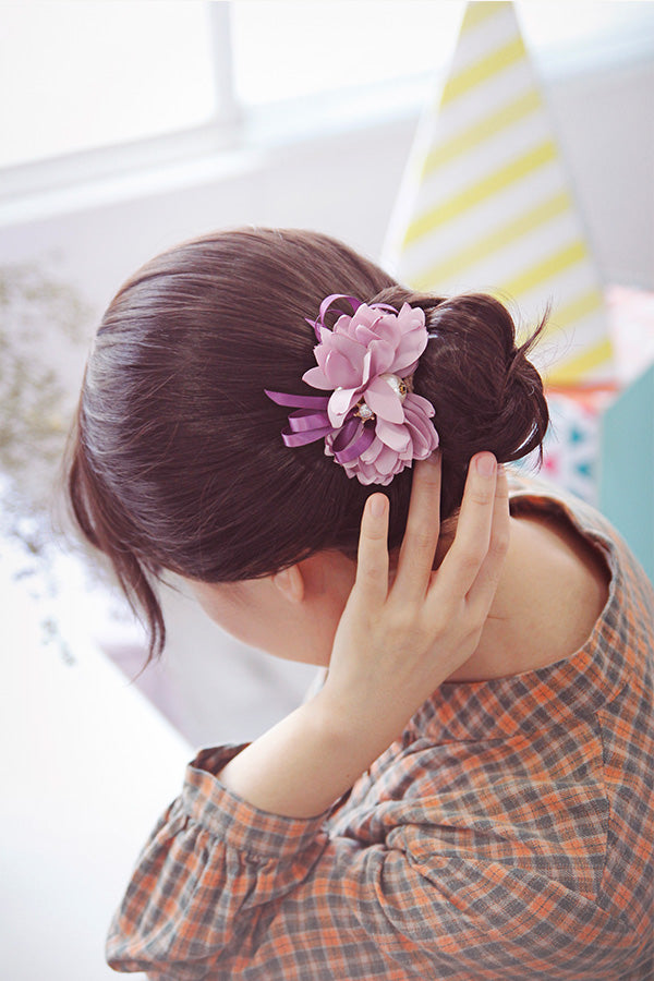 C16076 - Dây buộc xếp nơ cánh hoa cao cấp đính đá vương miện Julie Ponytail - Simple Store
