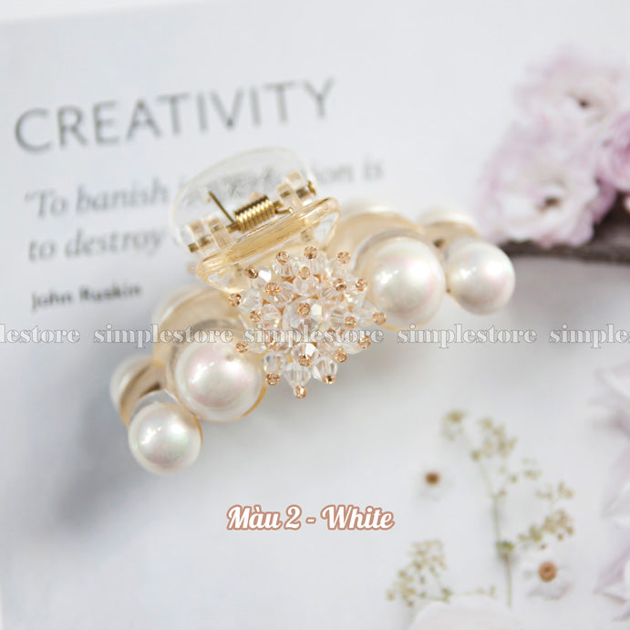 T22126 - Cặp dọc Crystal flower Tongs pin