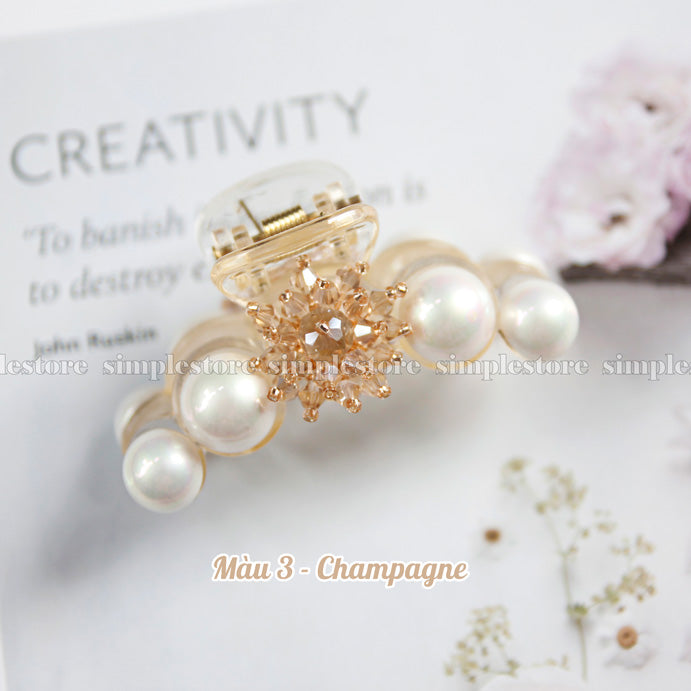 T22126 - Cặp dọc Crystal flower Tongs pin