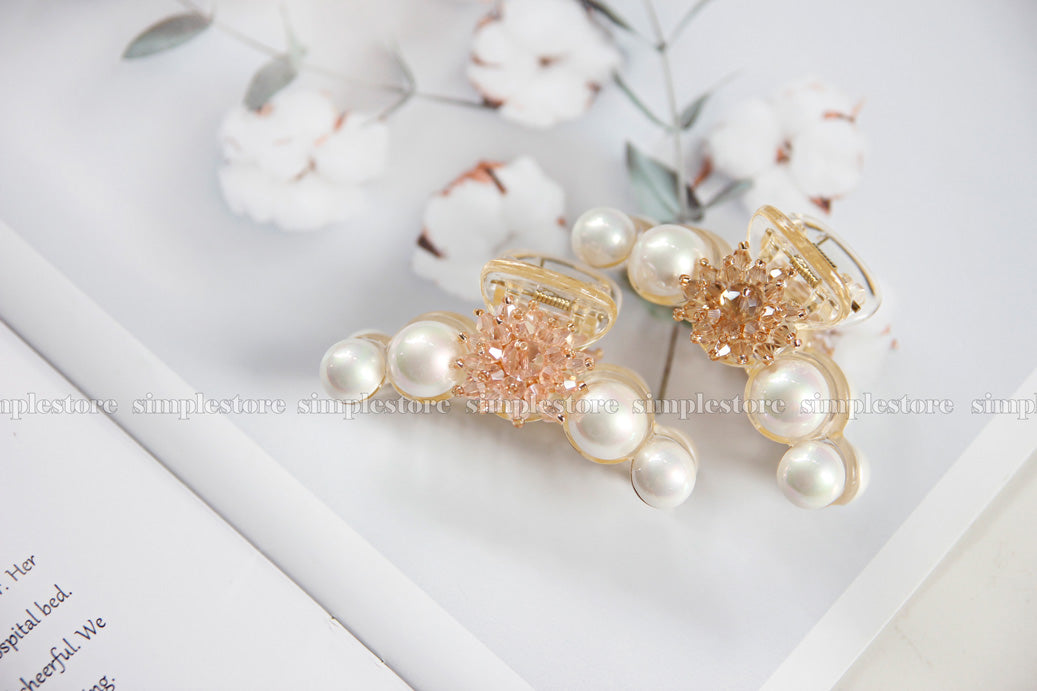 T22126 - Cặp dọc Crystal flower Tongs pin