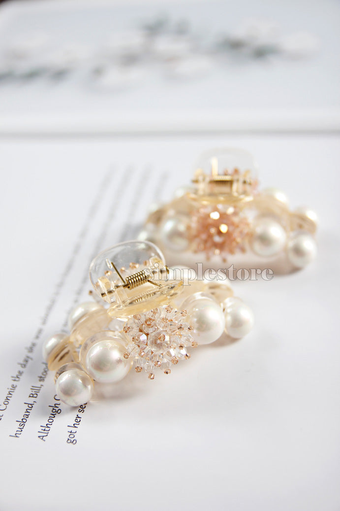 T22126 - Cặp dọc Crystal flower Tongs pin