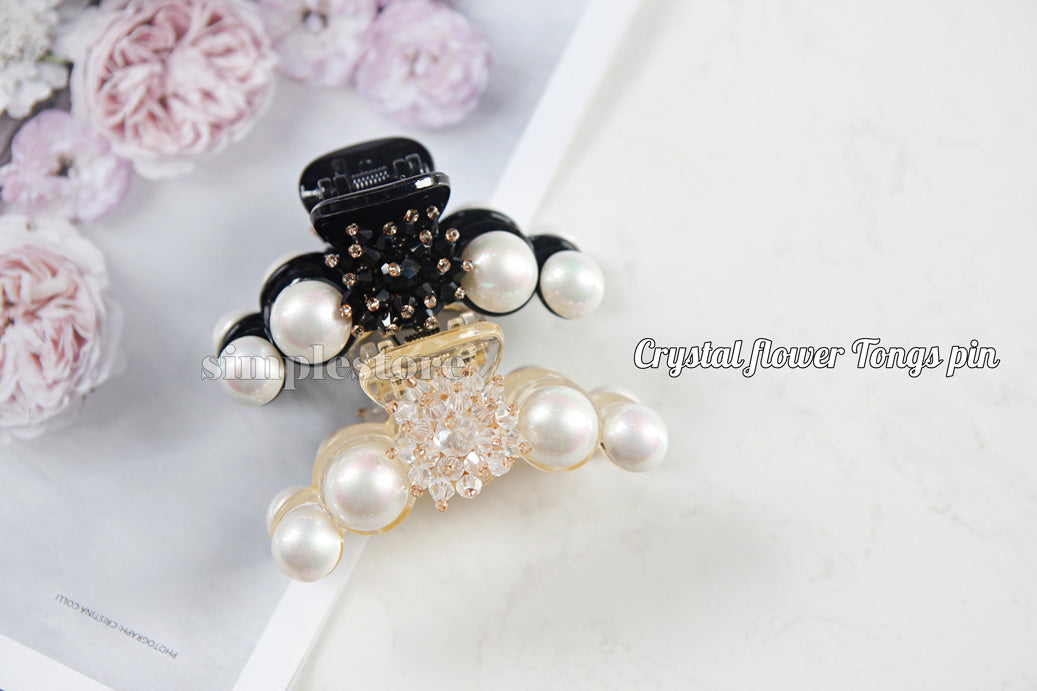 T22126 - Cặp dọc Crystal flower Tongs pin