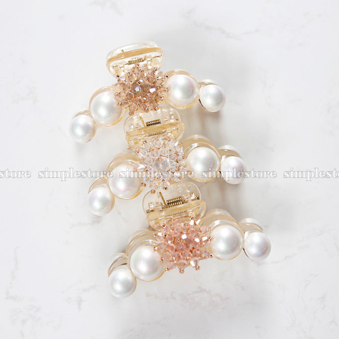 T22126 - Cặp dọc Crystal flower Tongs pin