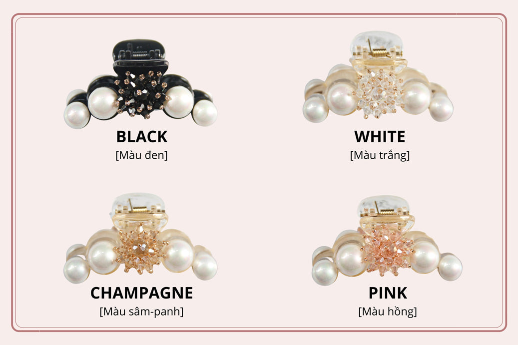 T22126 - Cặp dọc Crystal flower Tongs pin