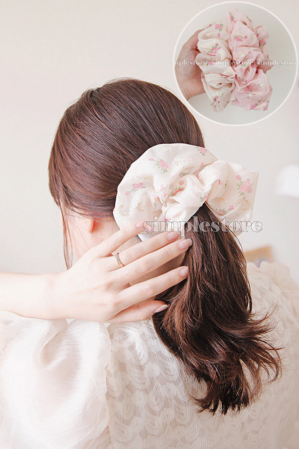 A187 - Dây buộc Sweet floral embroidery hair rope