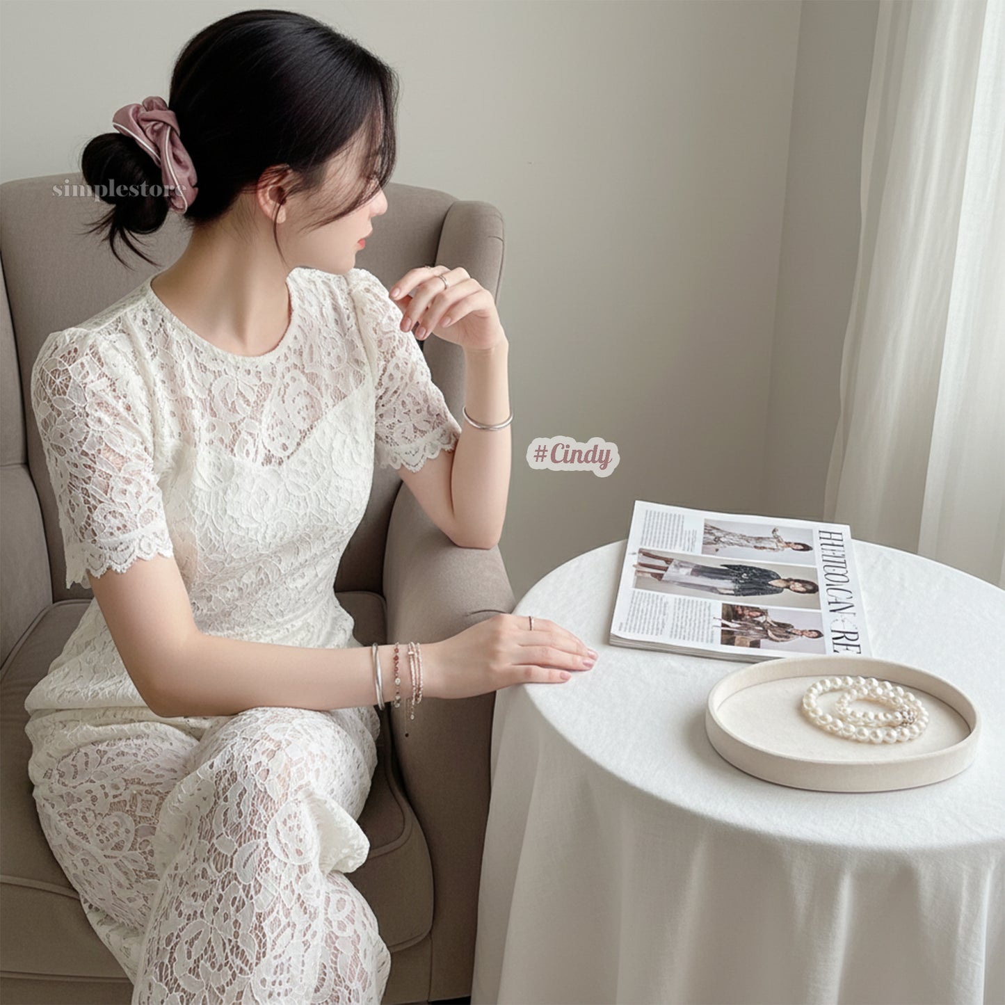 A211 - Dây buộc Cindy premium pearl yarn hair rope