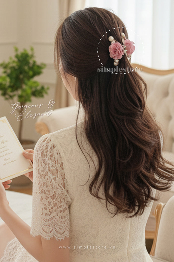 A200 - Cặp dọc Gorgeous Flower with crown Pin