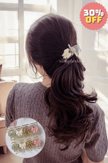 A207 - Càng cua Bella haircaught with Korea glass sense bow