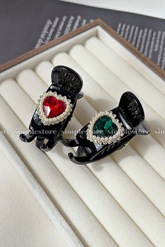 A223 - [In black] Càng cua Maysi haircaught with crystal gem heart