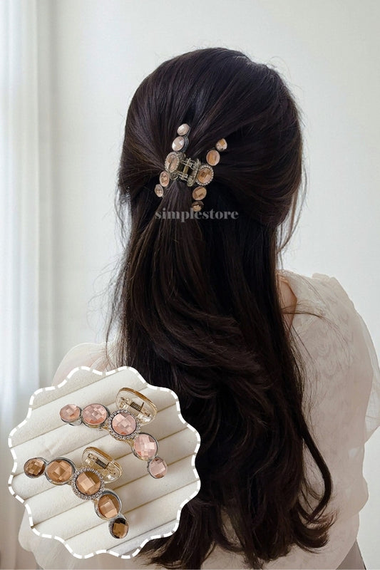 A225 - Cặp dọc Mocha crystal Tongs pin (Medium size)
