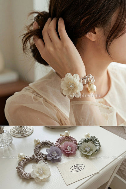 A252 - Dây buộc La Rose crystal scrunchies