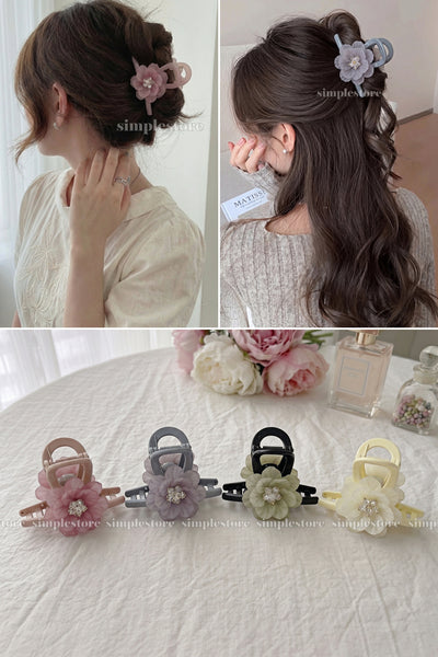 A256 - Kẹp tóc La Rose crystal blooming hair claw