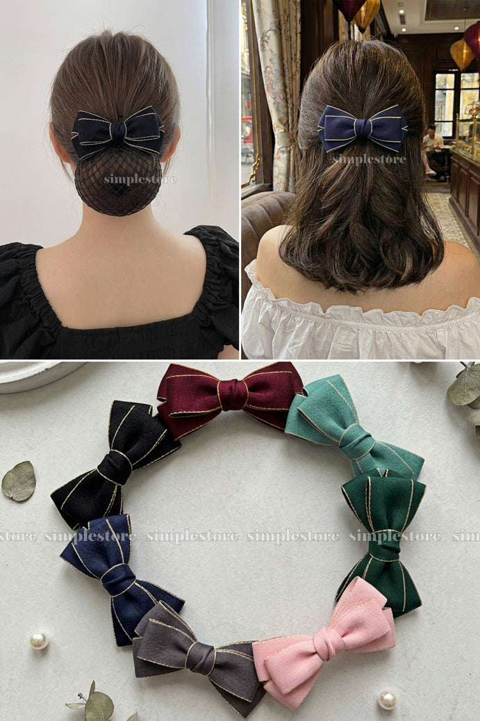 A257 - Kẹp bấm nơ Classy elegant minimalist hairbow