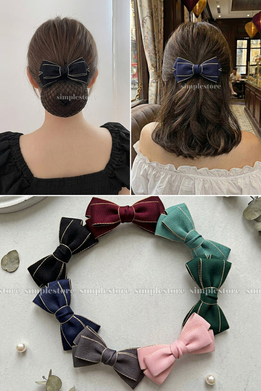 A257 - Kẹp bấm nơ Classy elegant minimalist hairbow