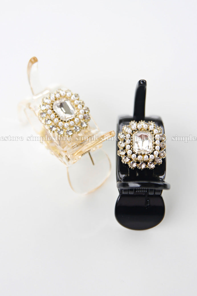 A196 - Càng cua Yumi haircaught with  premium bright rhinestone