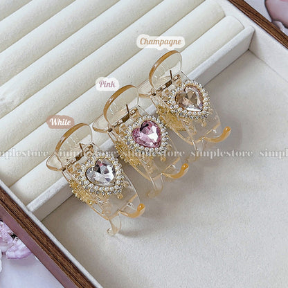 A227 - [In champagne] Càng cua Maysi haircaught with crystal gem heart