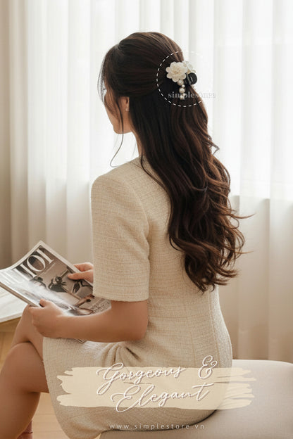 A220 - Cặp dọc Pastel Fritta flower with light cubic Pin