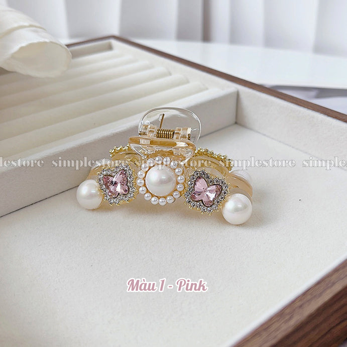 A224 - Cặp dọc Juhe crystal rhinestone butterfly Tongs pin