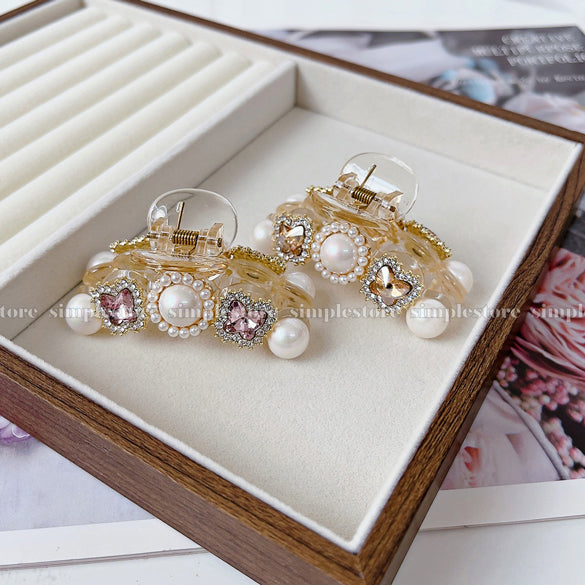 A224 - Cặp dọc Juhe crystal rhinestone butterfly Tongs pin