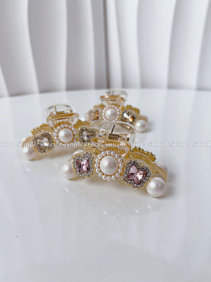 A224 - Cặp dọc Juhe crystal rhinestone butterfly Tongs pin