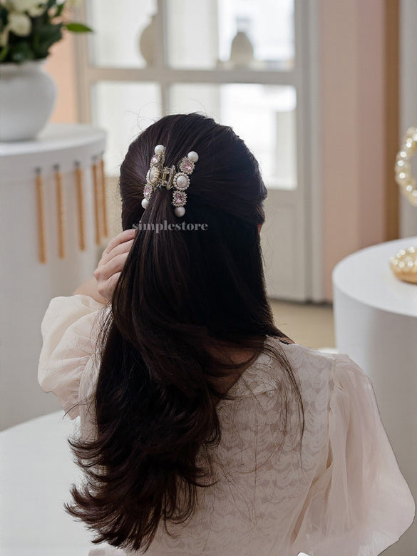 A224 - Cặp dọc Juhe crystal rhinestone butterfly Tongs pin