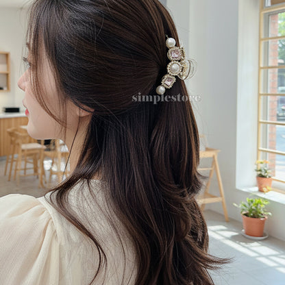 A224 - Cặp dọc Juhe crystal rhinestone butterfly Tongs pin