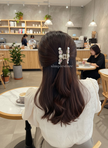 A224 - Cặp dọc Juhe crystal rhinestone butterfly Tongs pin
