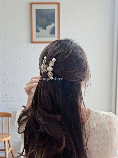 A224 - Cặp dọc Juhe crystal rhinestone butterfly Tongs pin
