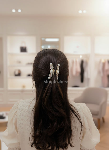 A224 - Cặp dọc Juhe crystal rhinestone butterfly Tongs pin