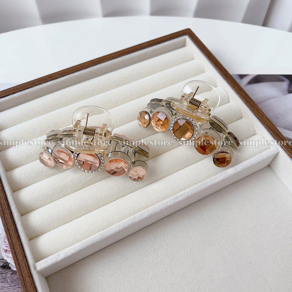 A225 - Cặp dọc Mocha crystal Tongs pin (Medium size)