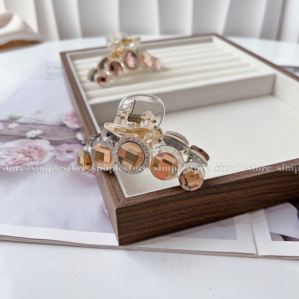A225 - Cặp dọc Mocha crystal Tongs pin (Medium size)
