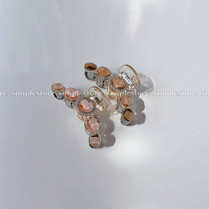 A225 - Cặp dọc Mocha crystal Tongs pin (Medium size)