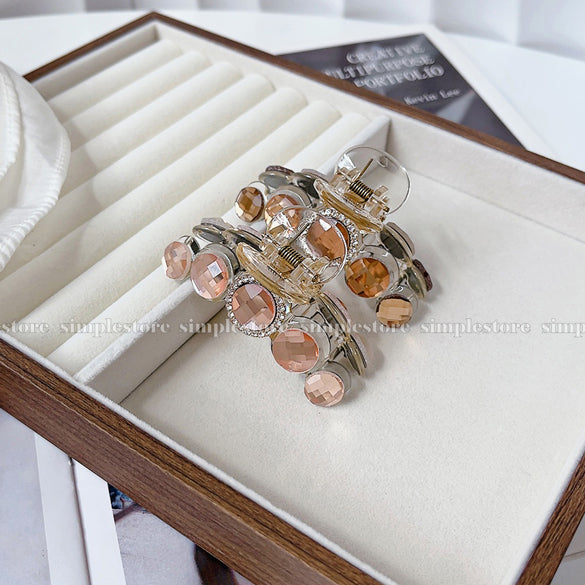 A225 - Cặp dọc Mocha crystal Tongs pin (Medium size)