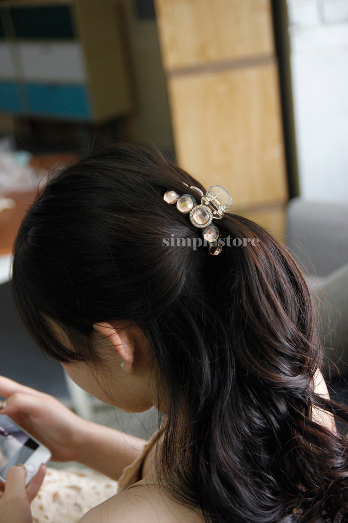 A225 - Cặp dọc Mocha crystal Tongs pin (Medium size)