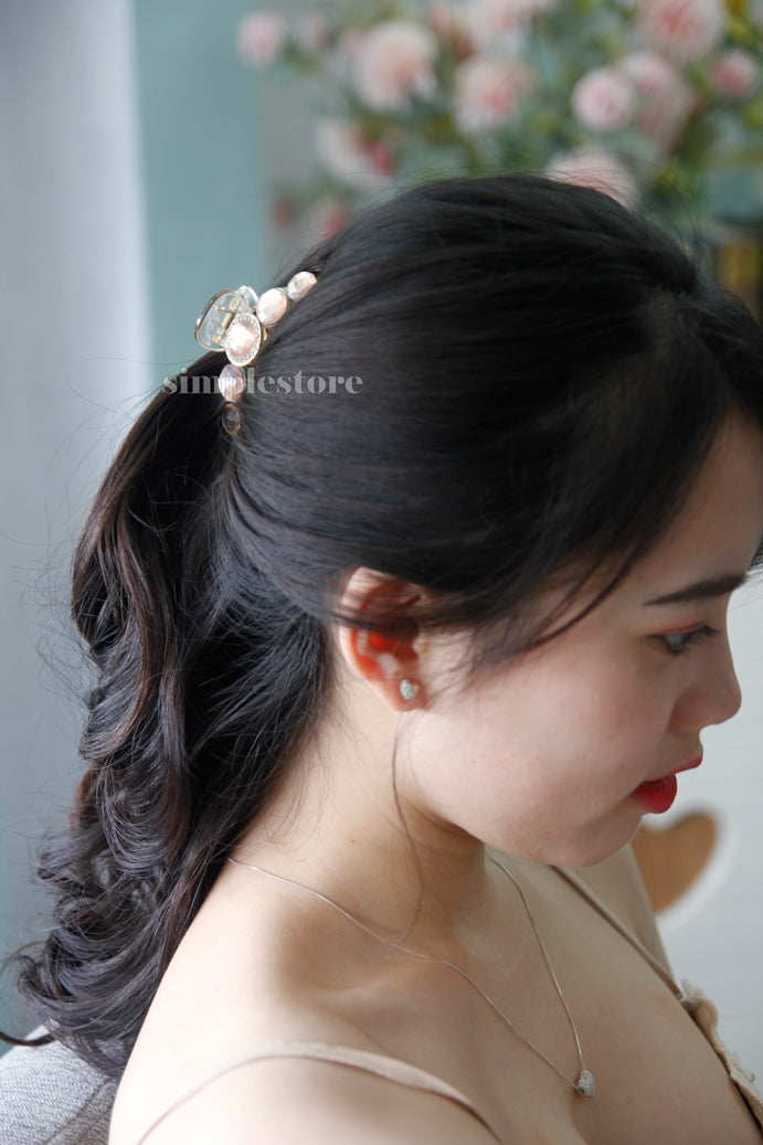 A225 - Cặp dọc Mocha crystal Tongs pin (Medium size)