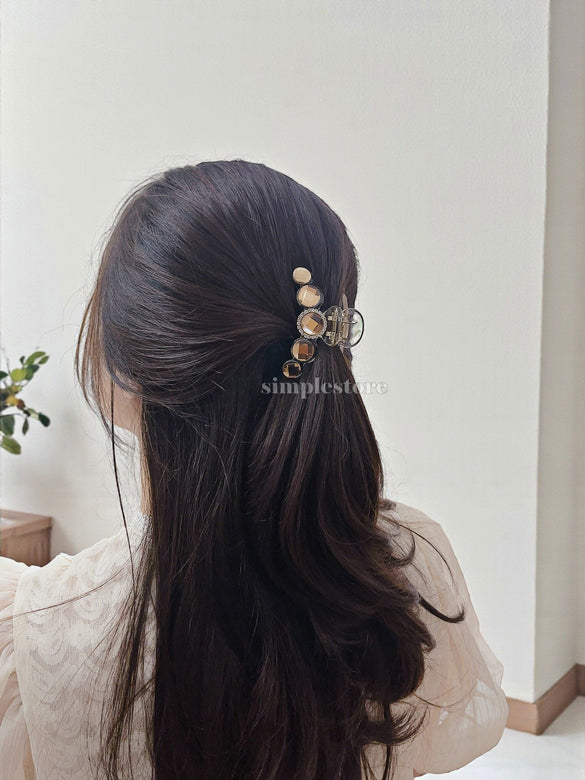 A225 - Cặp dọc Mocha crystal Tongs pin (Medium size)