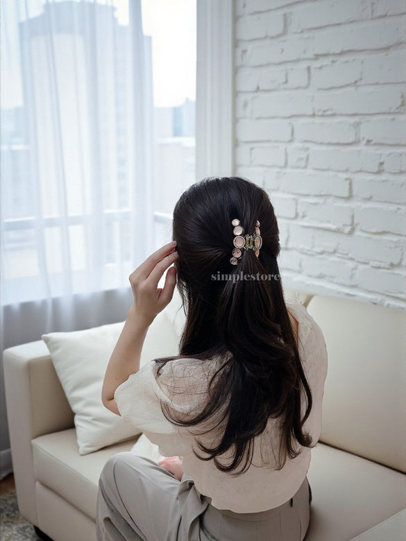 A225 - Cặp dọc Mocha crystal Tongs pin (Medium size)