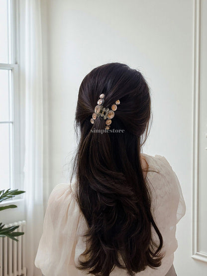 A225 - Cặp dọc Mocha crystal Tongs pin (Medium size)