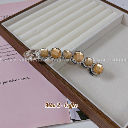 A230 - Cặp dọc Mocha crystal Banana pin (Queen size)