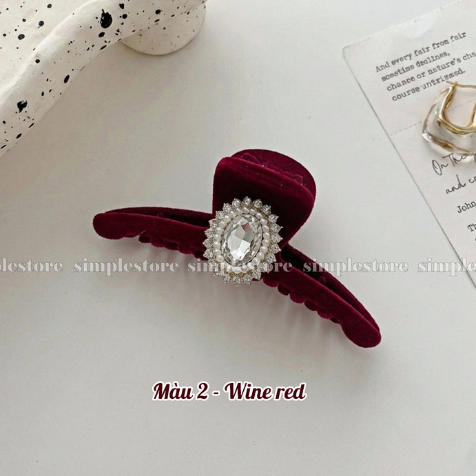 A240 - Cặp dọc Celia premium velvet with bright sun rhinestone Tongs pin