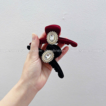 A240 - Cặp dọc Celia premium velvet with bright sun rhinestone Tongs pin