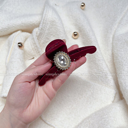 A240 - Cặp dọc Celia premium velvet with bright sun rhinestone Tongs pin