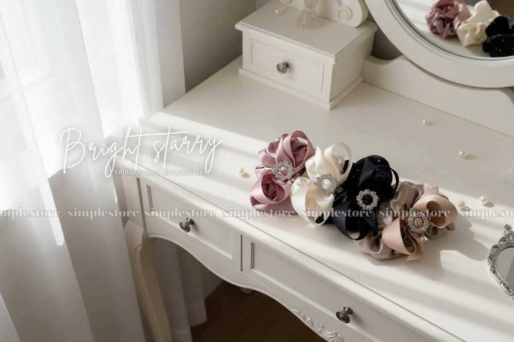 A165 - Dây buộc Bright starry Korea silk fabric hair rope