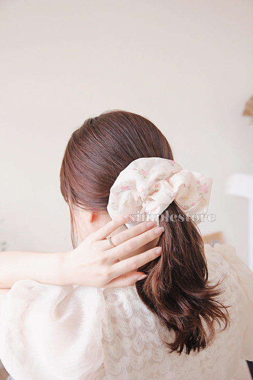 A187 - Dây buộc Sweet floral embroidery hair rope