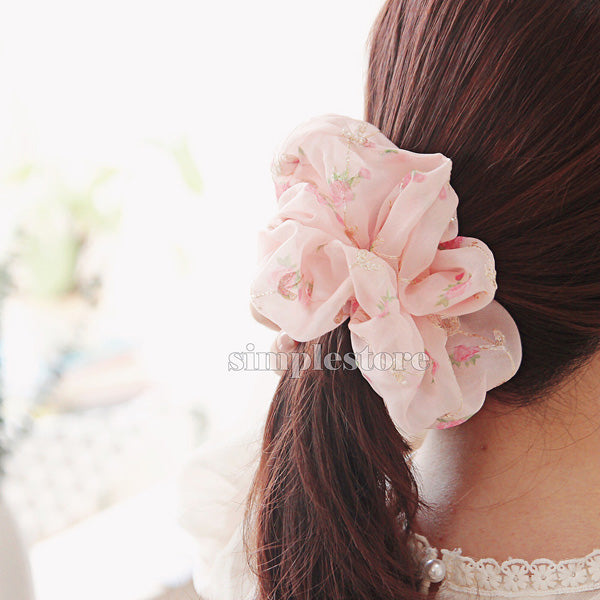 A187 - Dây buộc Sweet floral embroidery hair rope