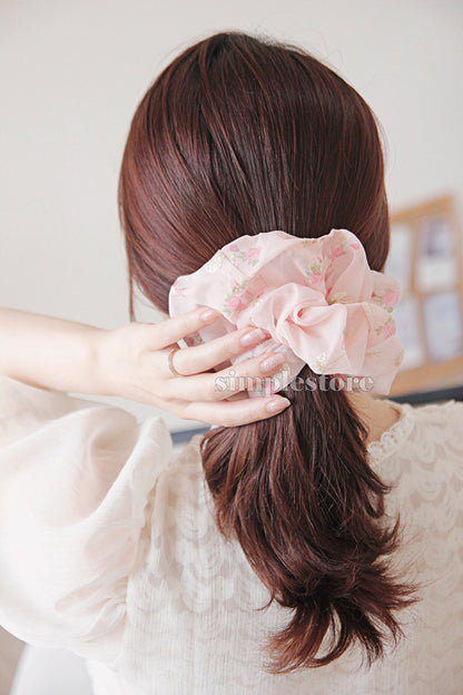 A187 - Dây buộc Sweet floral embroidery hair rope