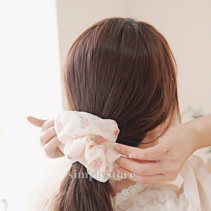 A187 - Dây buộc Sweet floral embroidery hair rope